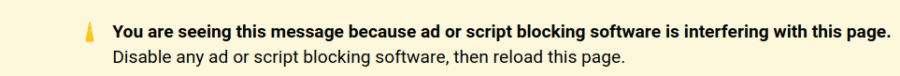 Anti ad blocking warning: You are seeing this message because ad or script blocking software is interfering with this page. Disable any ad or script blocking software, then reload this page.